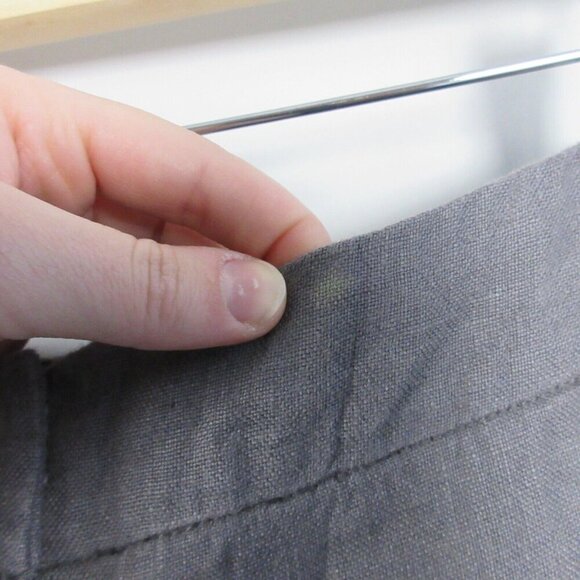 Eileen Fisher Linen Twill Pencil Mini Skirt L Gray Classic Preppy Casual 306 - Picture 6 of 12